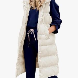 Women's Cream Puffer Vest
